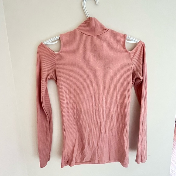 Dusty Pink Cold Shoulder Top - Picture 2 of 2